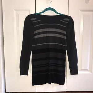 grey striped tunic sweater